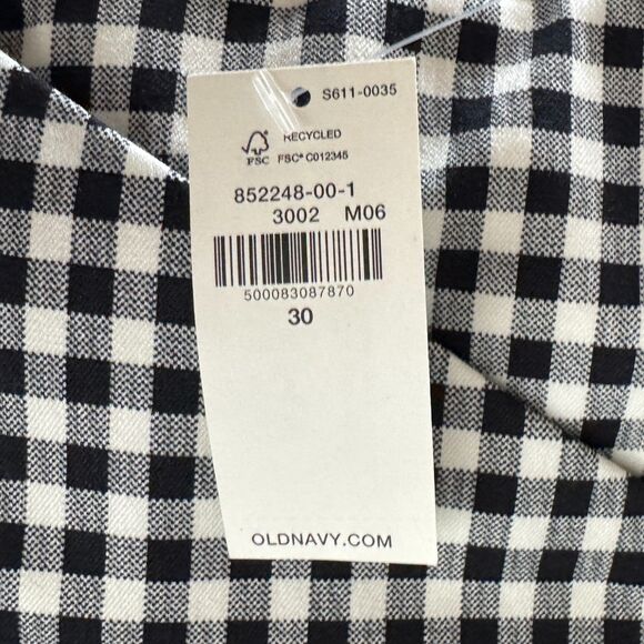 NEW Old Navy High-Waisted Gingham Pixie Skinny Ankle Pants Women's Plus Size 30 - Picture 5 of 8